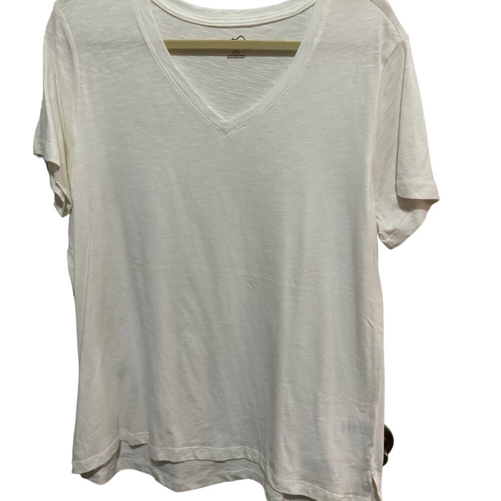 Eddie Bauer - Classic Tee - V-Neck White - Size XL